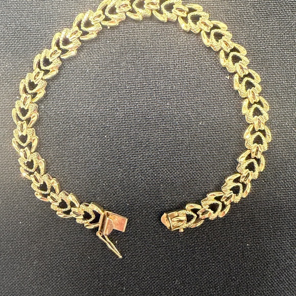 ✨ Vintage Solid 14K Gold Nugget Link Bracelet • 12.56g • 7” • PAT 4697315 ✨ - Picture 13 of 14